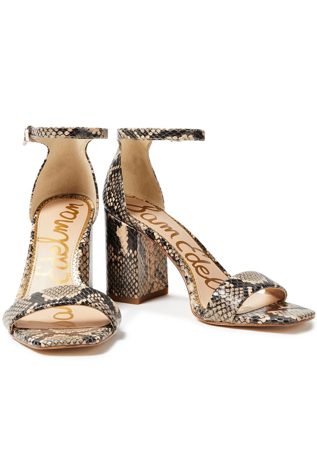 SAM EDELMAN Daniella snake-effect leather sandals