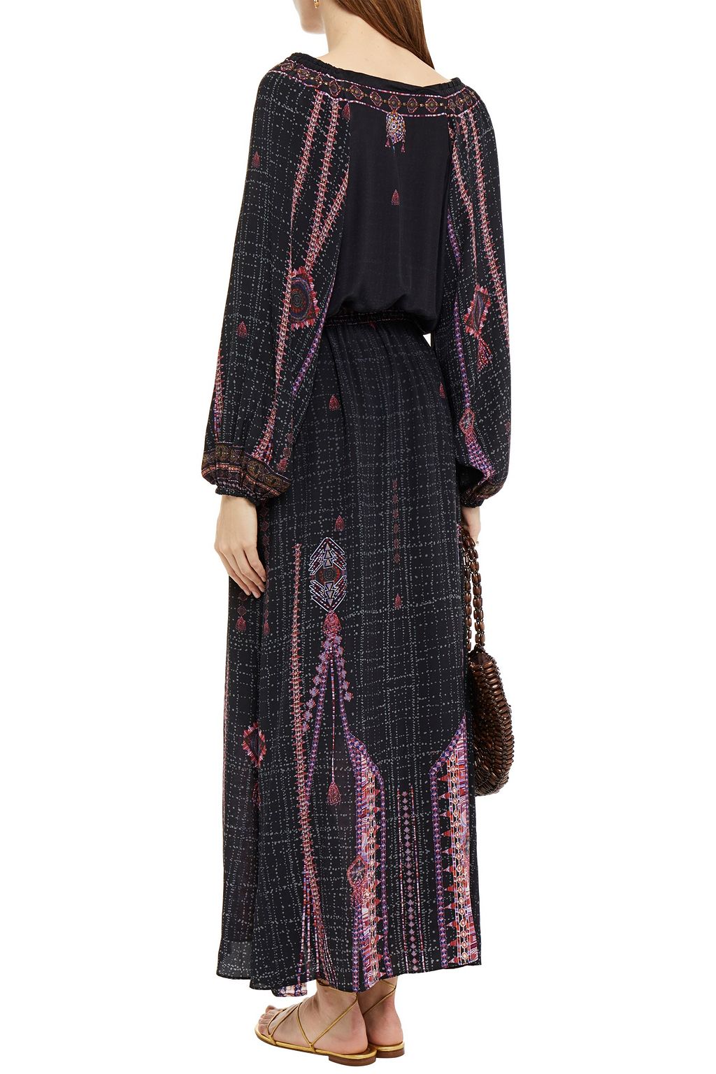 CAMILLA Crystal-embellished printed silk crepe de chine maxi dress