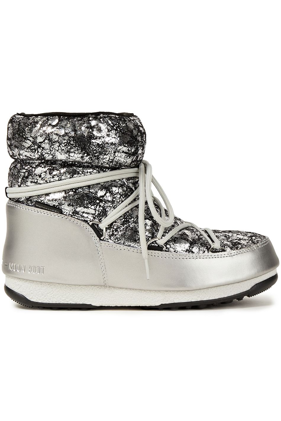 metallic silver snow boots