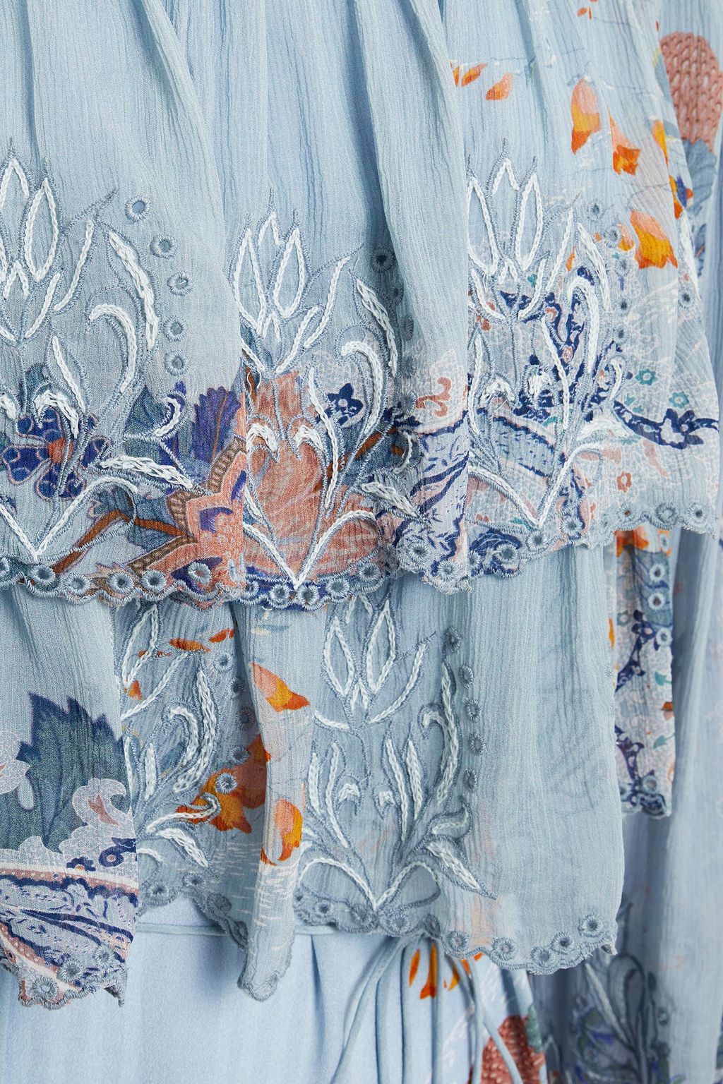CAMILLA Off-the-shoulder tiered printed georgette and silk crepe de chine mini dress