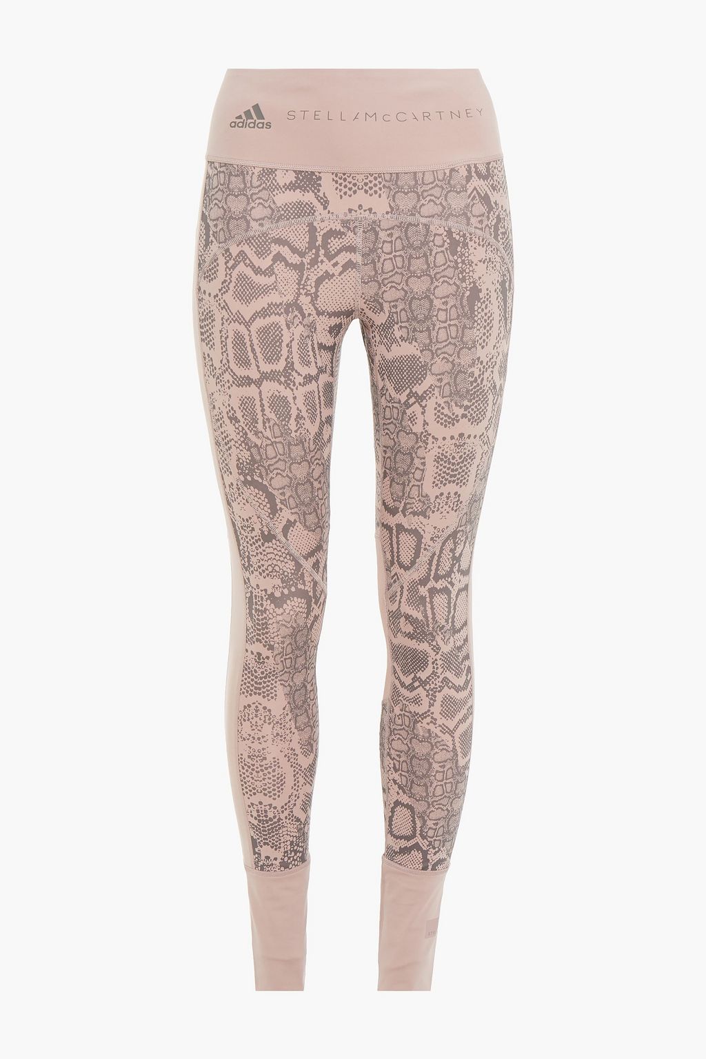 ADIDAS BY STELLA MCCARTNEY Mesh-paneled snake-print stretch leggings ...