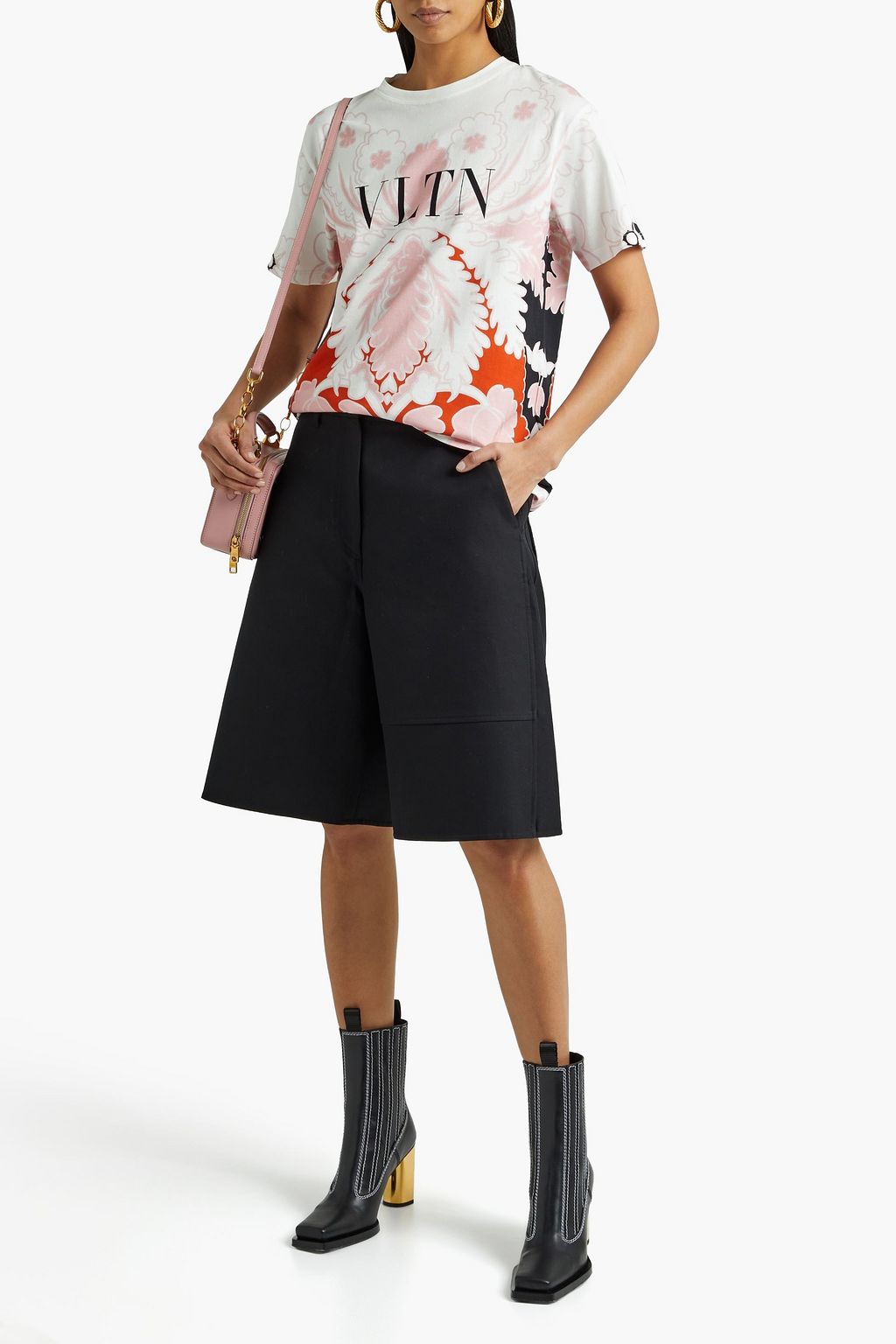 VALENTINO GARAVANI コットン混ギャバジン ショートパンツ