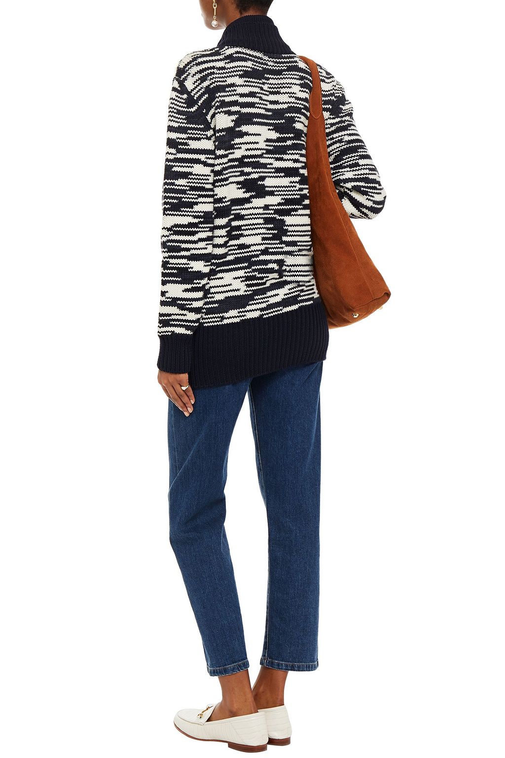 TORY BURCH Olivia merino wool-jacquard cardigan