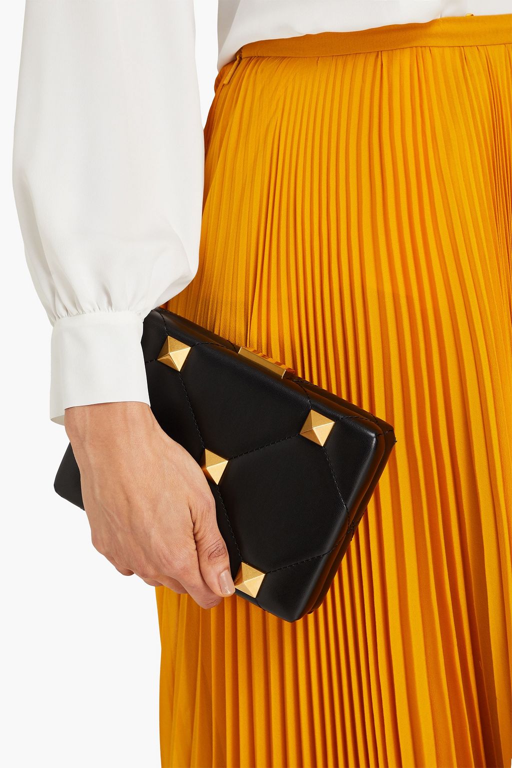 VALENTINO GARAVANI Roman Stud quilted leather box clutch
