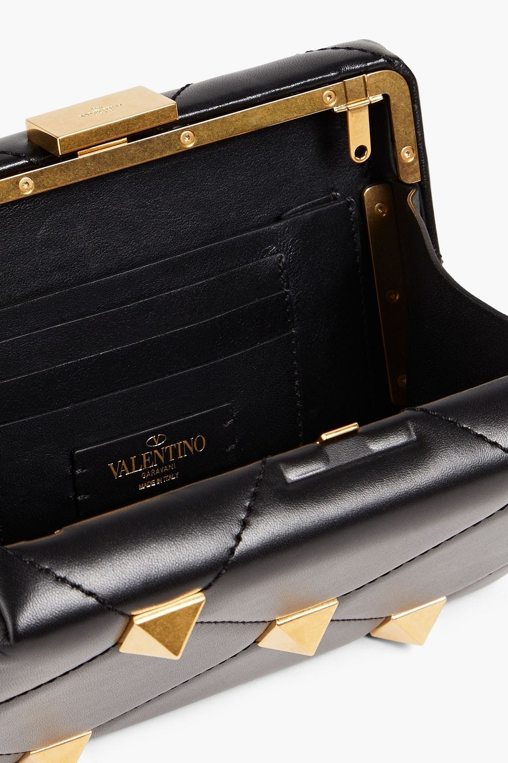 VALENTINO GARAVANI Roman Stud quilted leather box clutch