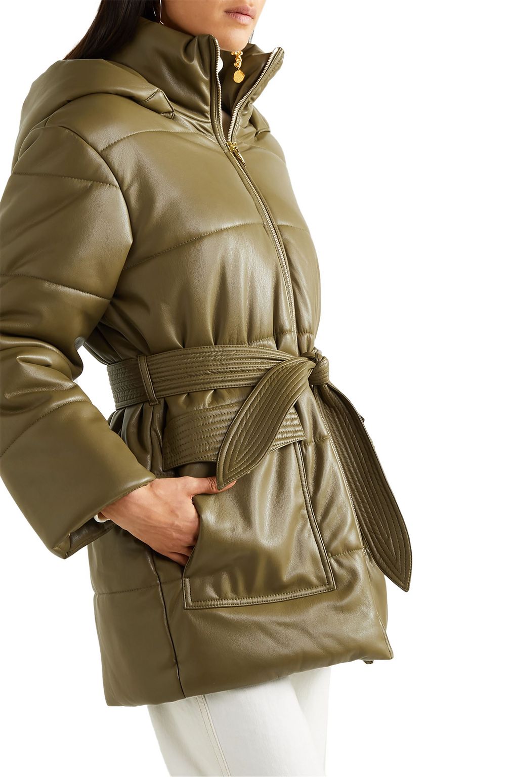NANUSHKA Lenox quilted vegan leather hooded coat