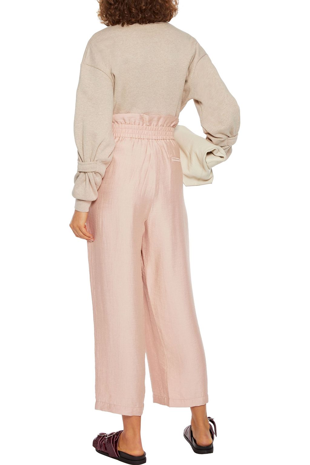 3.1 PHILLIP LIM Cropped belted sateen wide-leg pants