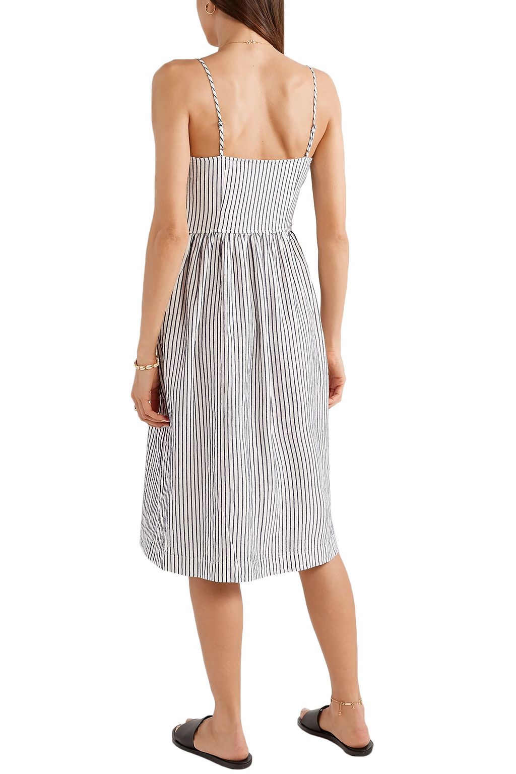 ATM ANTHONY THOMAS MELILLO Striped cotton and linen-blend midi dress