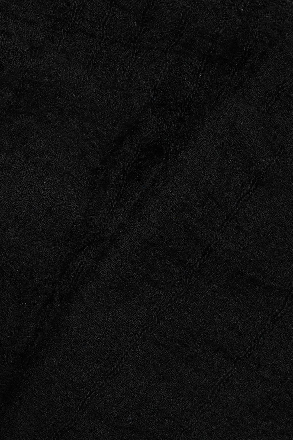 CHAN LUU Frayed embroidered cashmere-gauze scarf