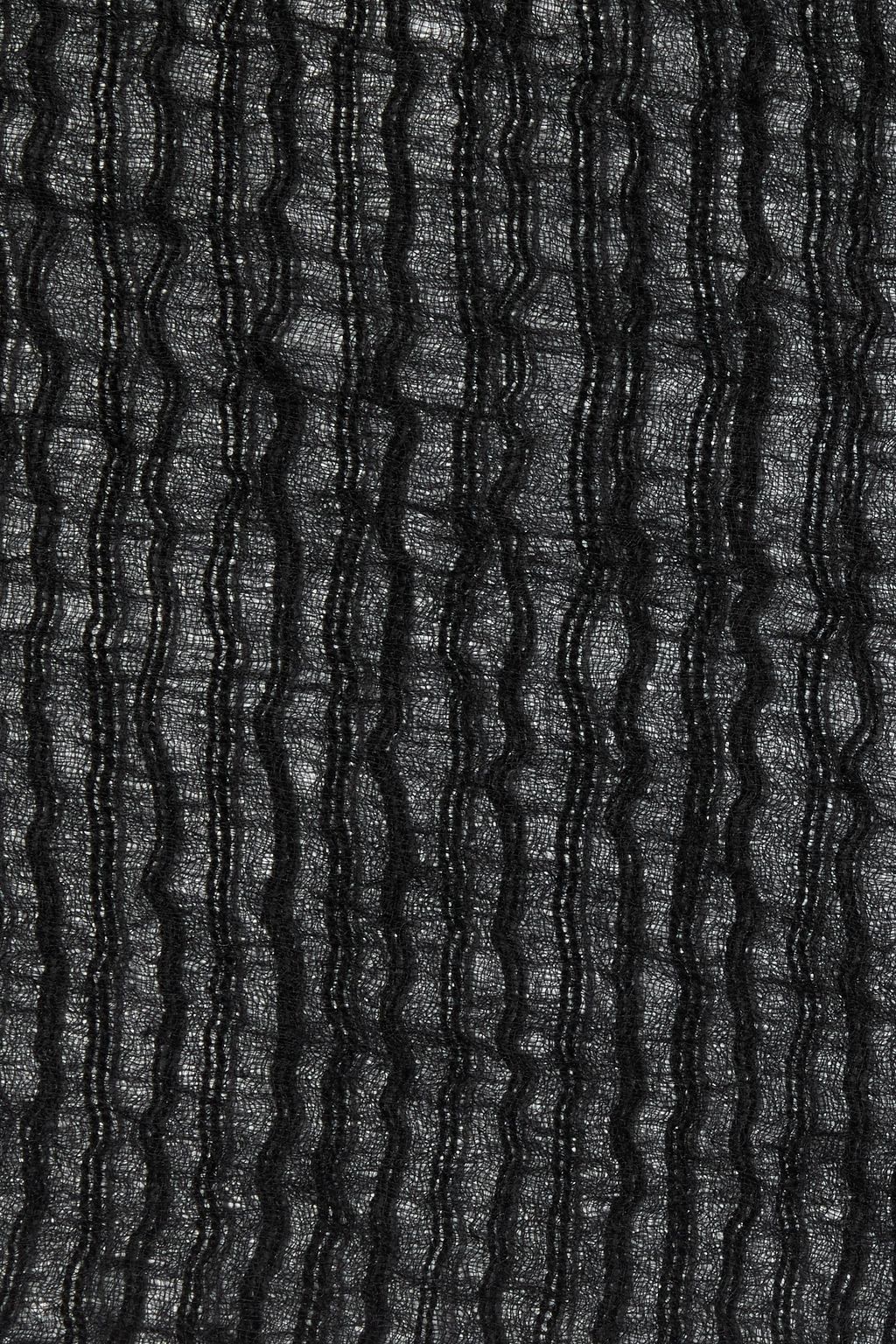 CHAN LUU Frayed embroidered cashmere-gauze scarf