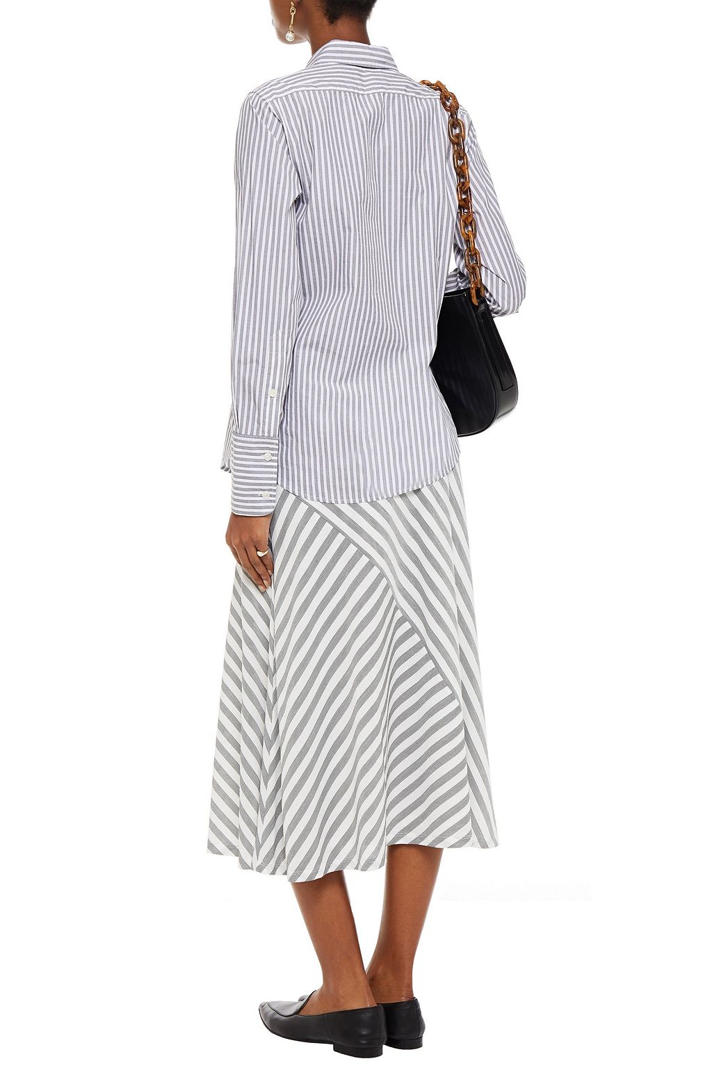 NILI LOTAN Helen striped cotton-poplin shirt