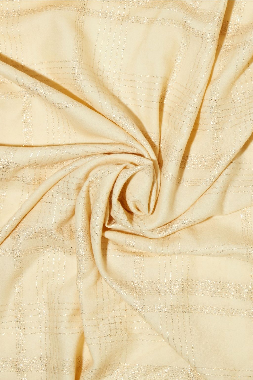 CHAN LUU Frayed metallic checked wool scarf