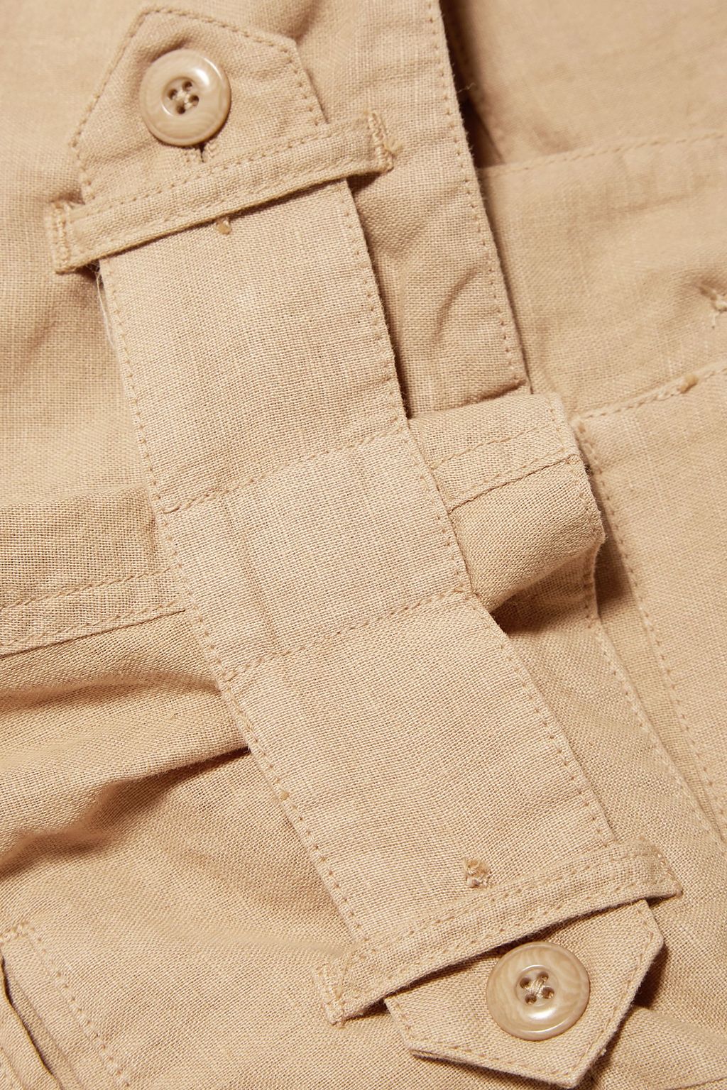 THE GREAT. The Explorer linen and cotton-blend shorts