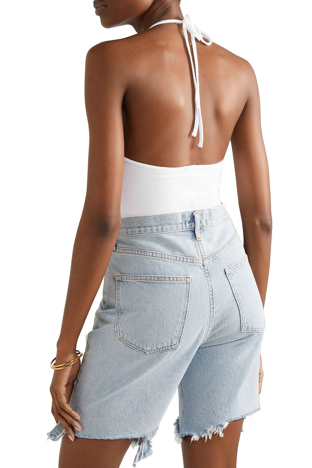 ATM ANTHONY THOMAS MELILLO Ribbed stretch-Micro Modal halterneck thong bodysuit