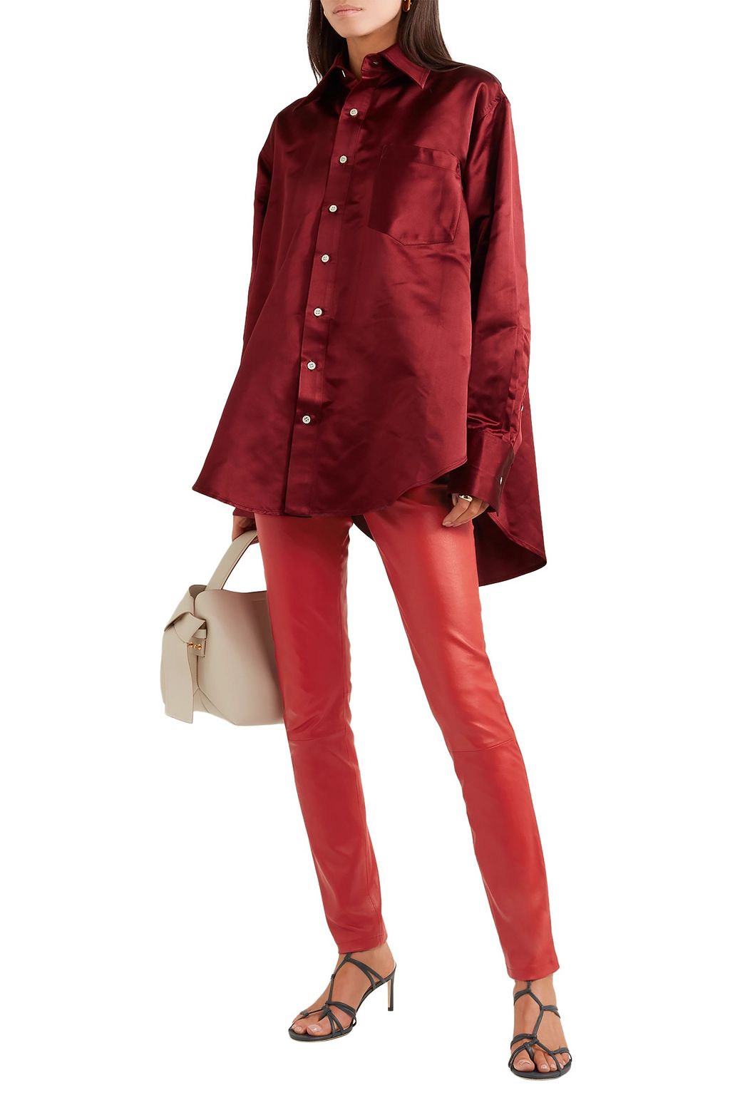 STAND STUDIO Stella leather slim-leg pants