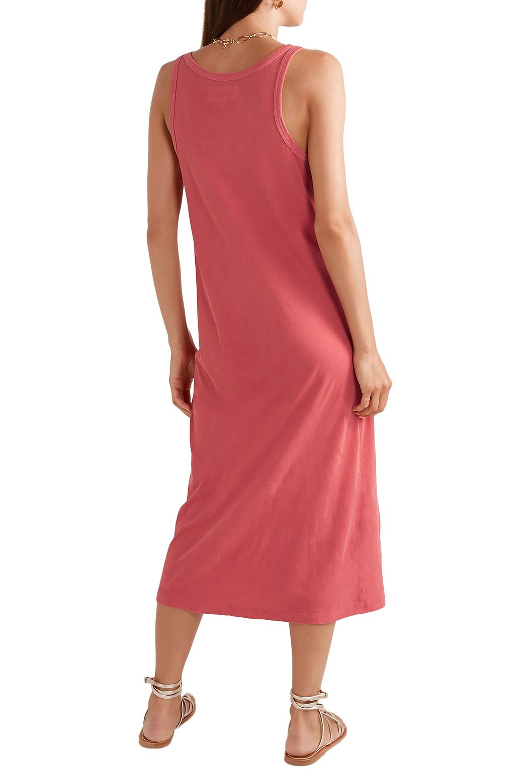 THE GREAT. The Snap Tank cotton-jersey midi dress