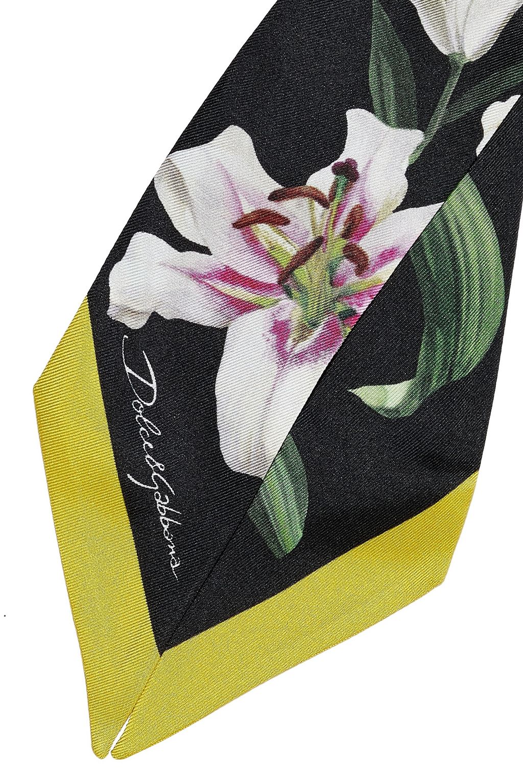 DOLCE&GABBANA Floral-print silk-twill scarf