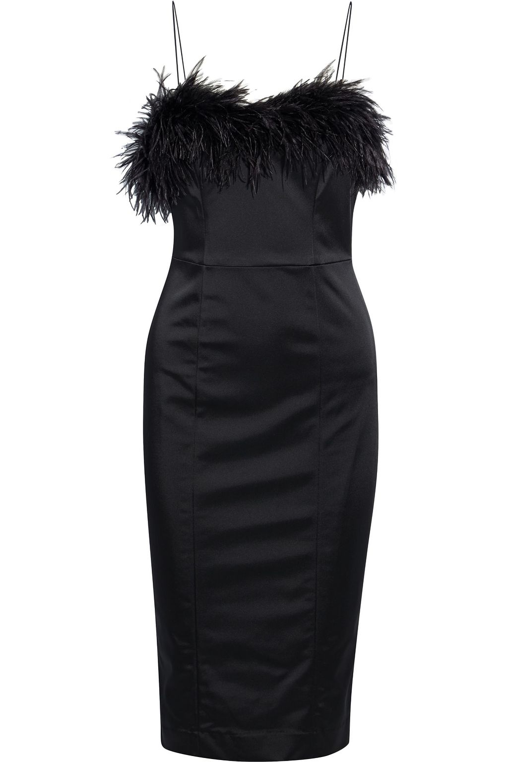 feather satin dress
