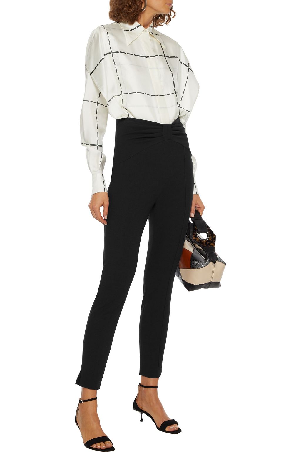 VERONICA BEARD Ferdinand bow-detailed cady skinny pants