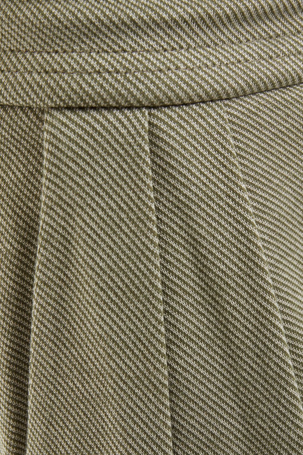 NINETY PERCENT Cropped organic cotton-blend jacquard wide-leg pants
