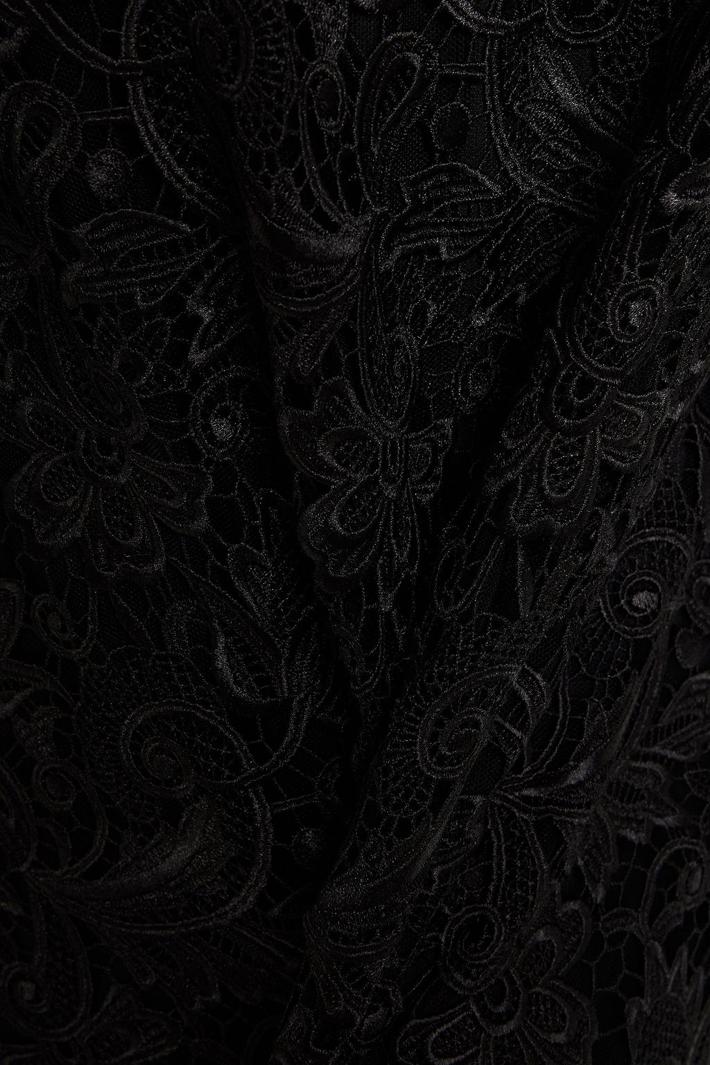 DOLCE&GABBANA Velvet-trimmed guipure lace mini dress