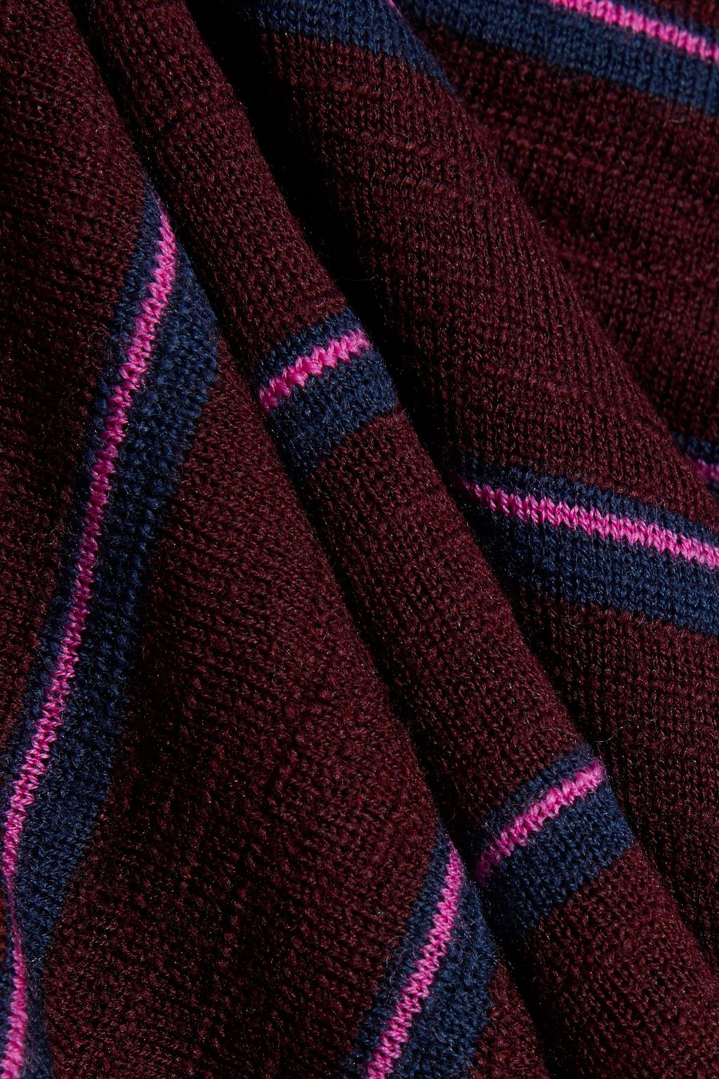 VERONICA BEARD Charlene shirred striped merino wool sweater