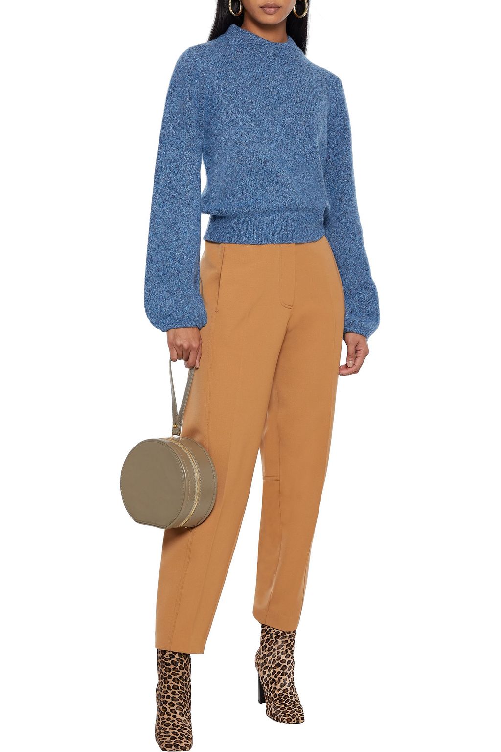 VERONICA BEARD Alexey color-block mélange brushed knitted sweater