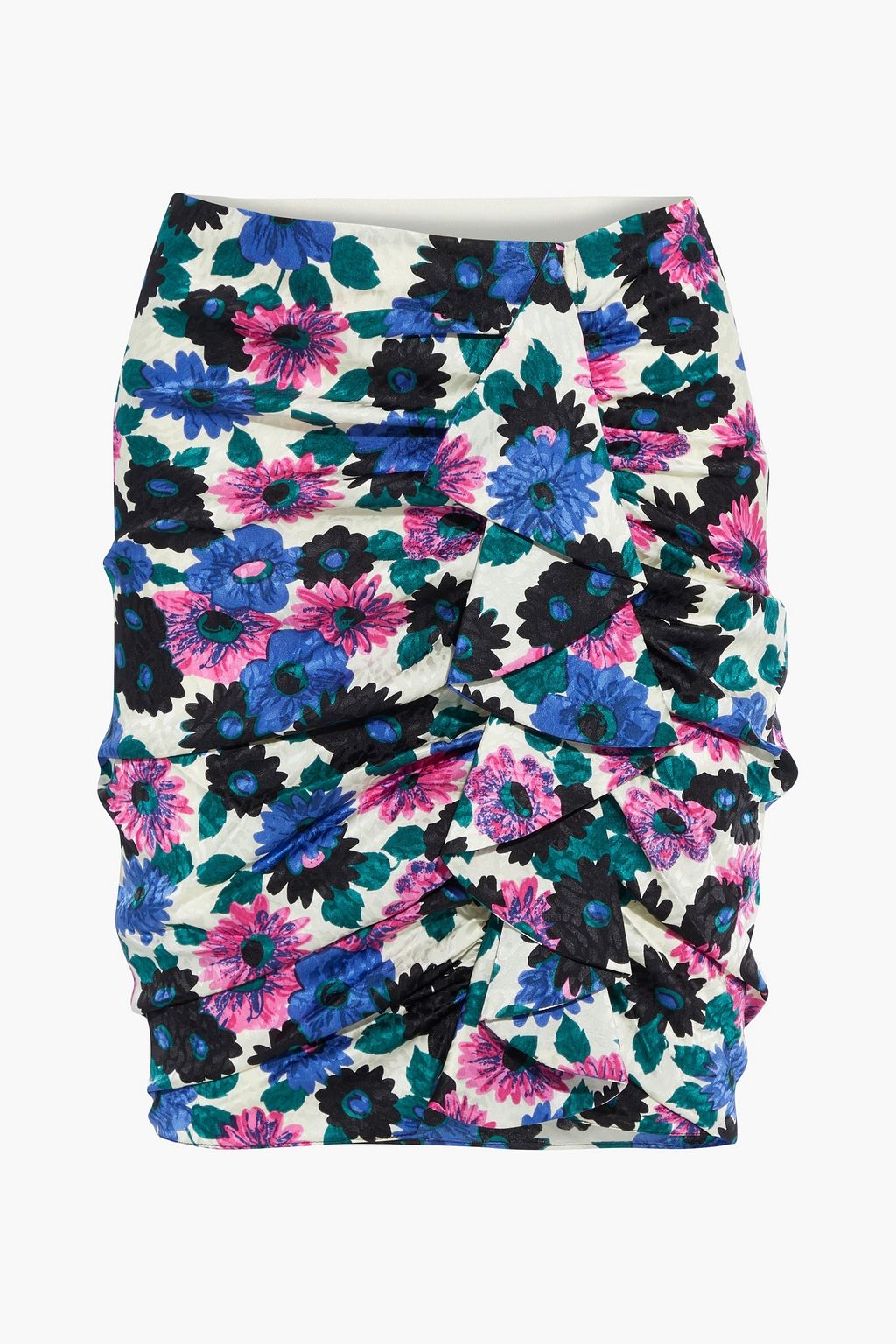 satin jacquard mini skirt