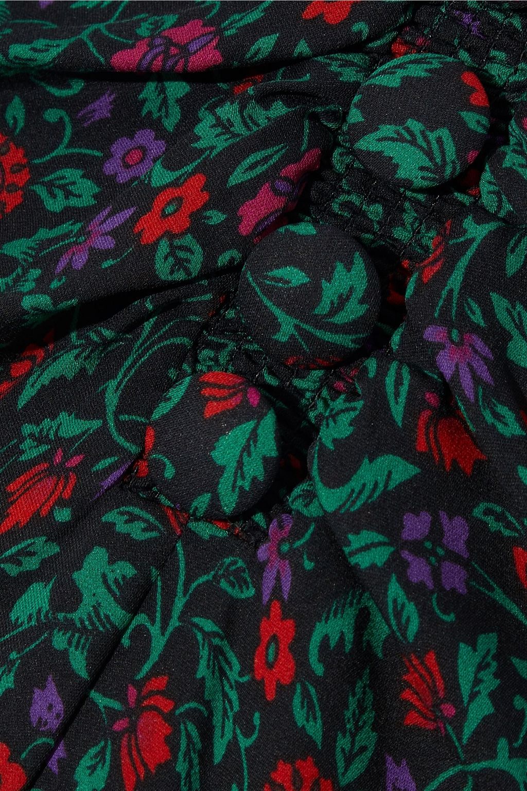 VERONICA BEARD Minetta ruched floral-print silk crepe de chine midi  skirt
