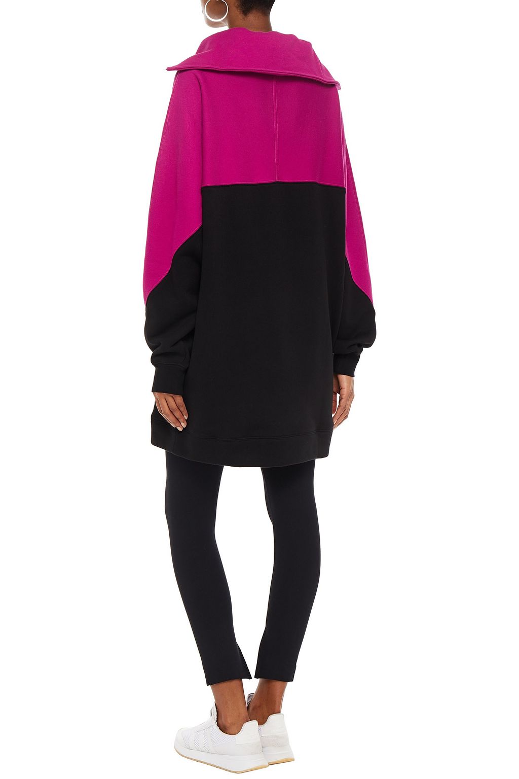 NINETY PERCENT Oversized two-tone organic cotton-terry sweatshirt