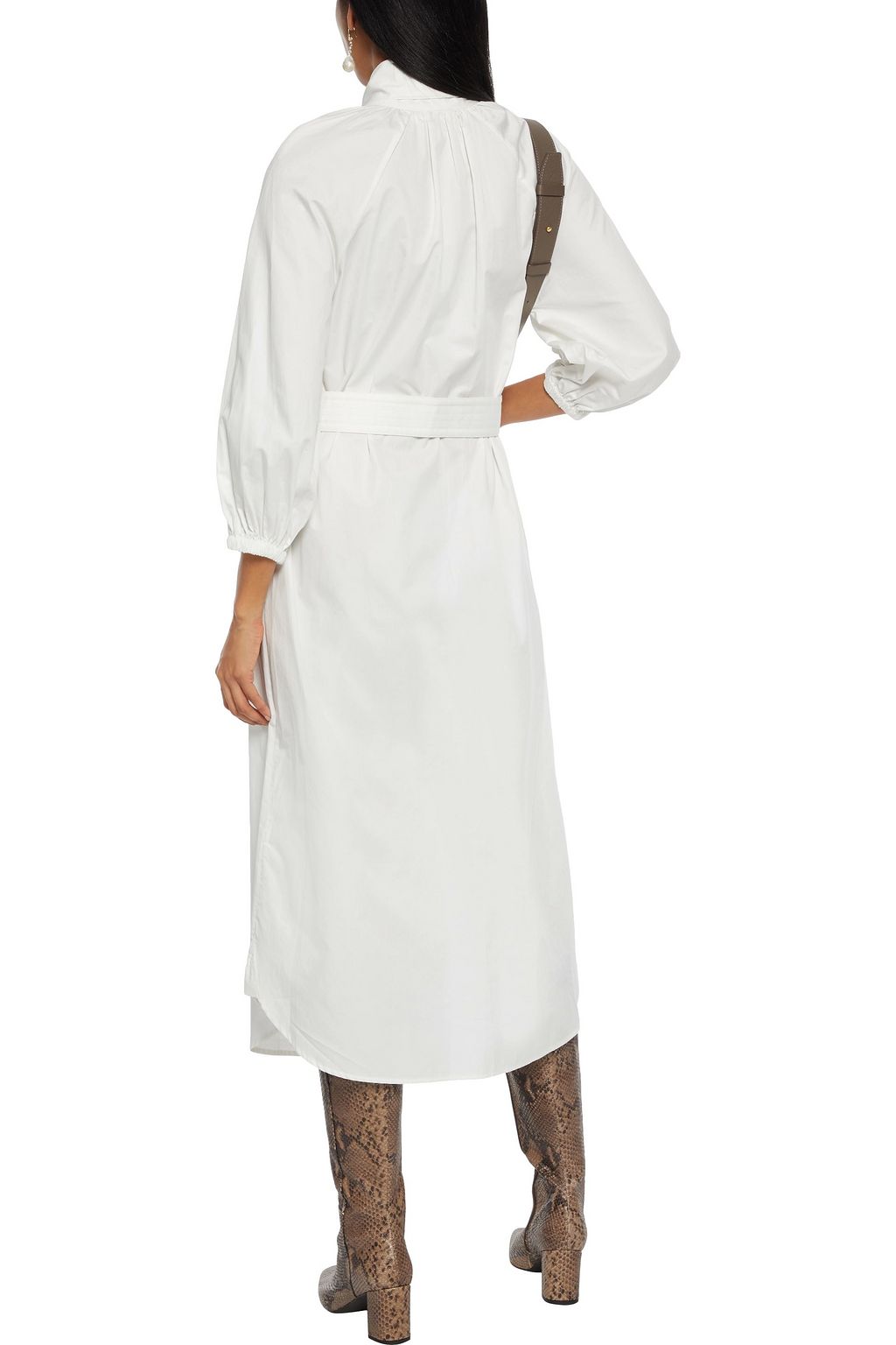 ZIMMERMANN Espionage Bow belted cotton-poplin midi shirt dress