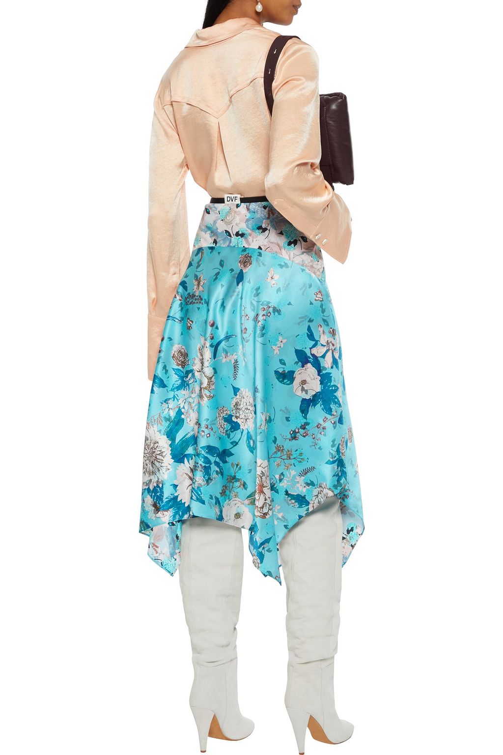 DIANE VON FURSTENBERG Aileen reversible asymmetric floral-print silk-satin skirt