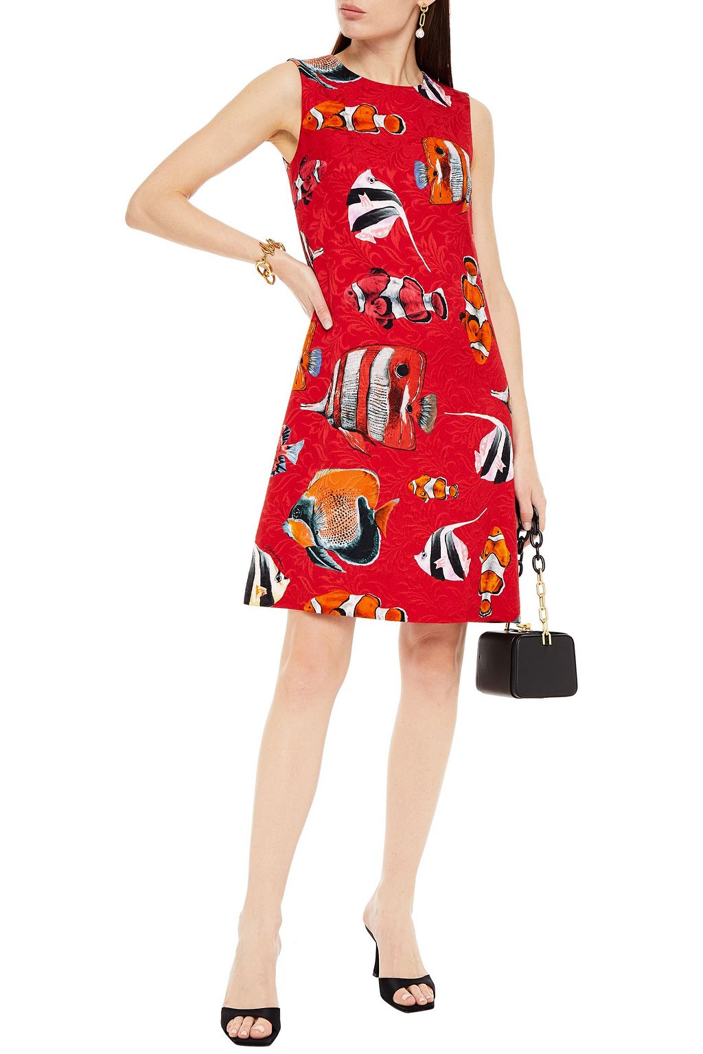 printed jacquard dress
