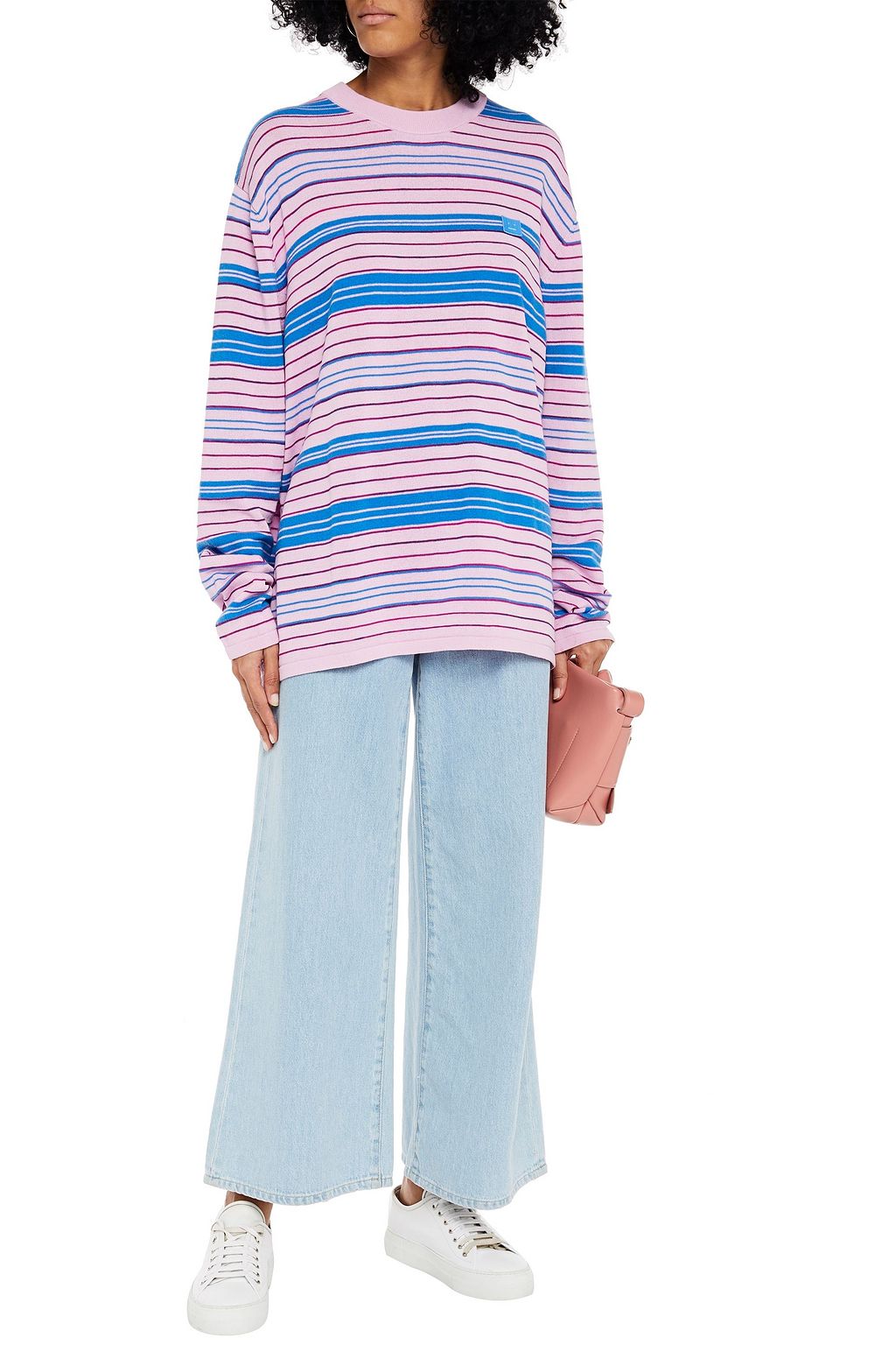 ACNE STUDIOS Appliquéd intarsia cotton-blend sweater