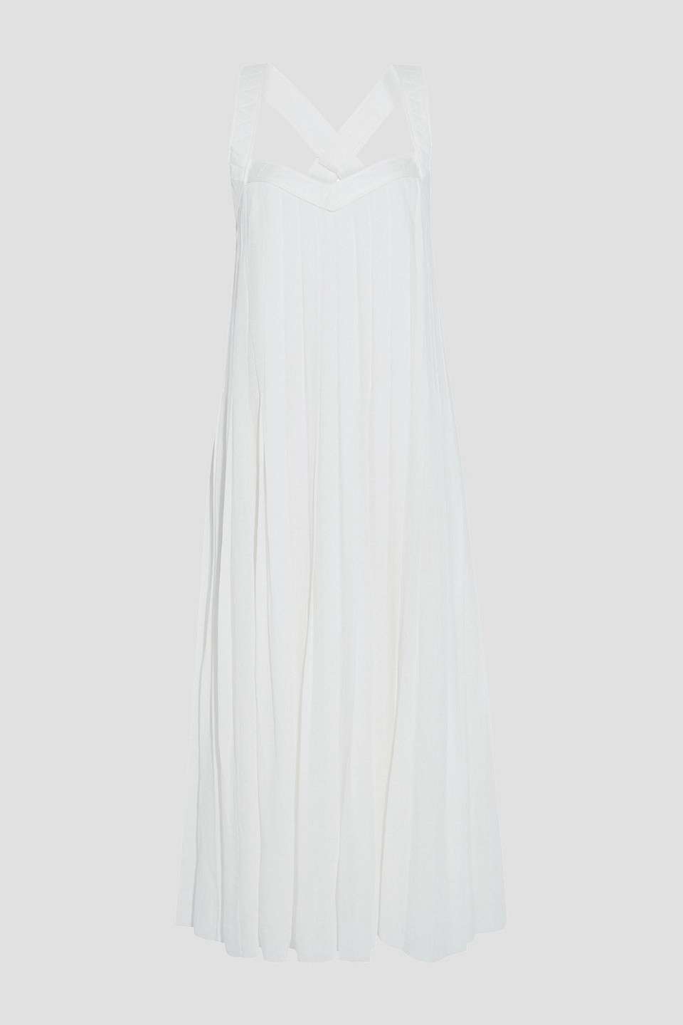 Sabine lace-up pleated crinkled-chiffon midi dress
