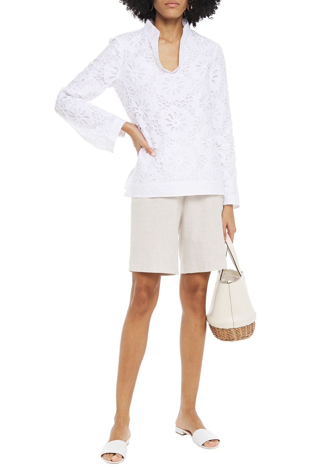 TORY BURCH Broderie anglaise cotton blouse