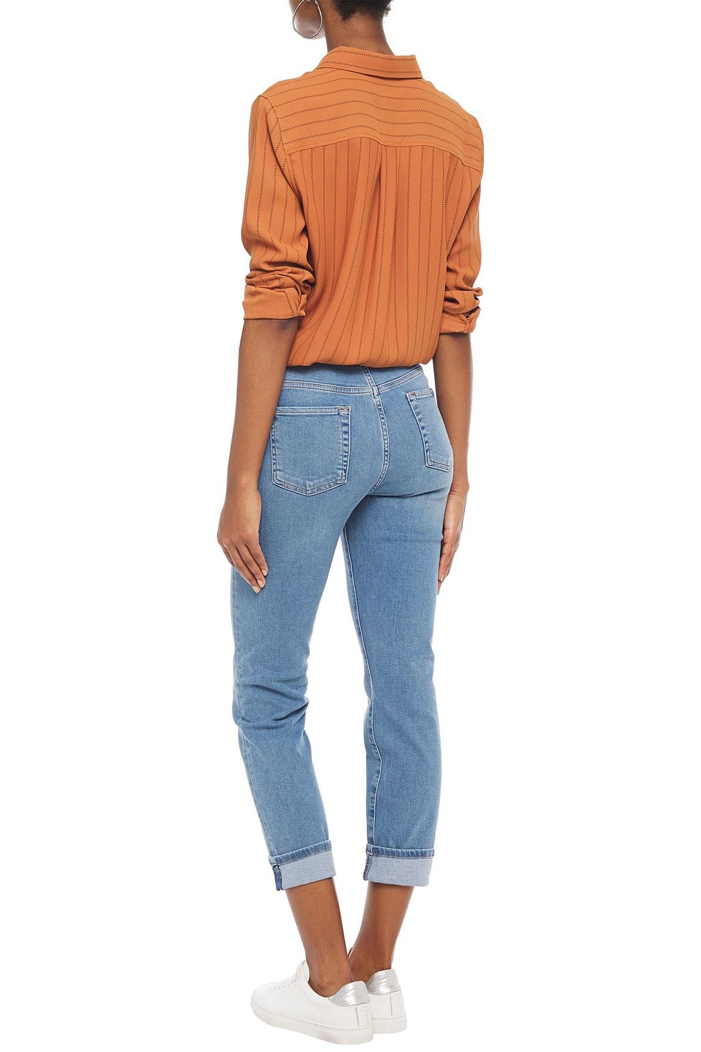 7 FOR ALL MANKIND Cropped mid-rise slim-leg jeans