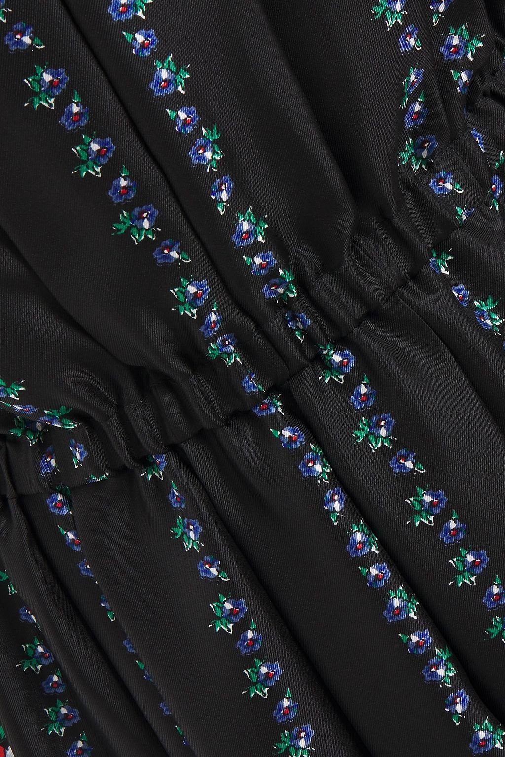 TORY BURCH Pleated gathered floral-print silk-twill midi dress
