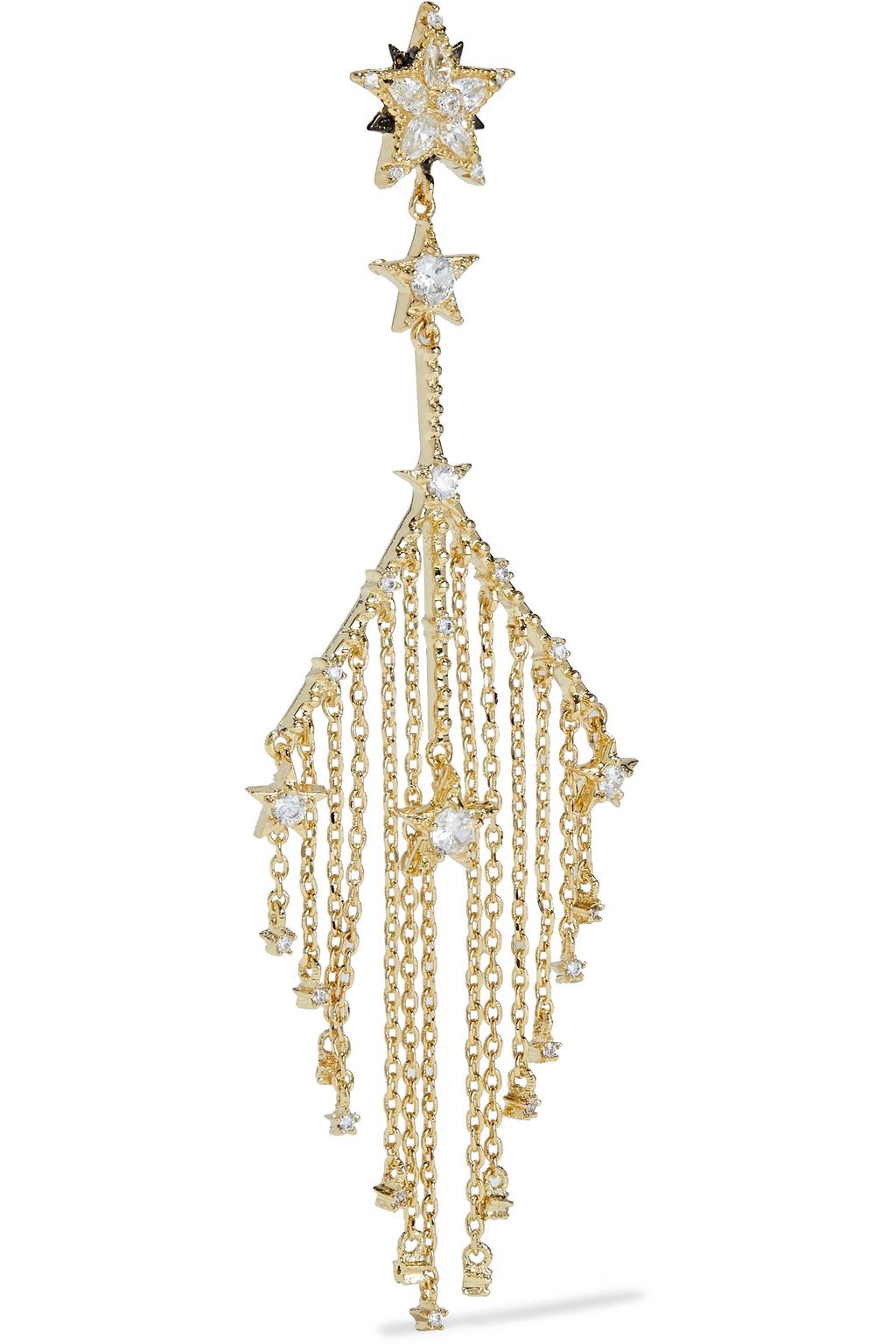 NOIR JEWELRY 14-karat gold-plated crystal earrings