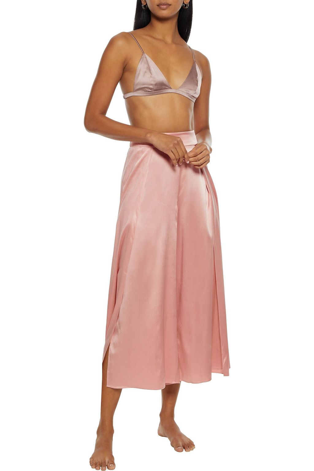 MYLA Covent Garden floral-print silk-blend satin culottes