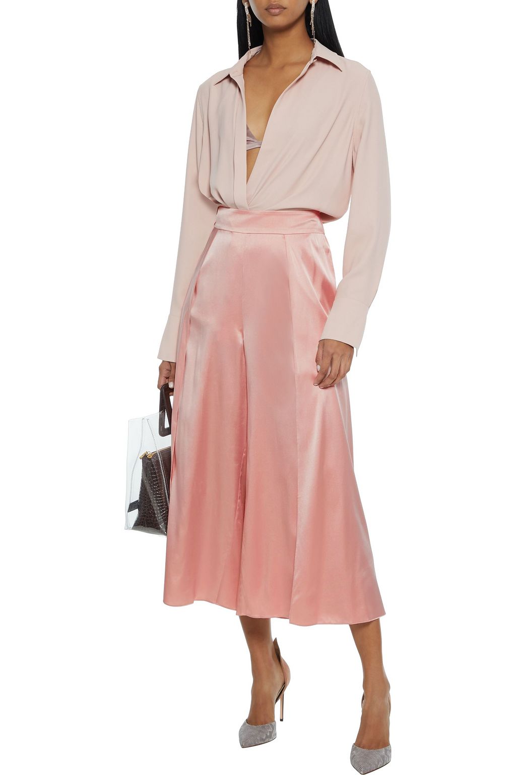 MYLA Covent Garden floral-print silk-blend satin culottes