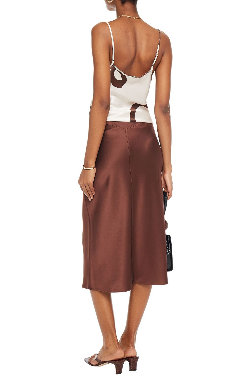 LEE MATHEWS Bella printed silk-satin camisole