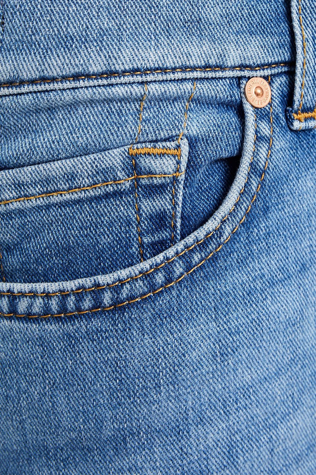 7 FOR ALL MANKIND Roxanne cropped frayed low-rise slim-leg jeans