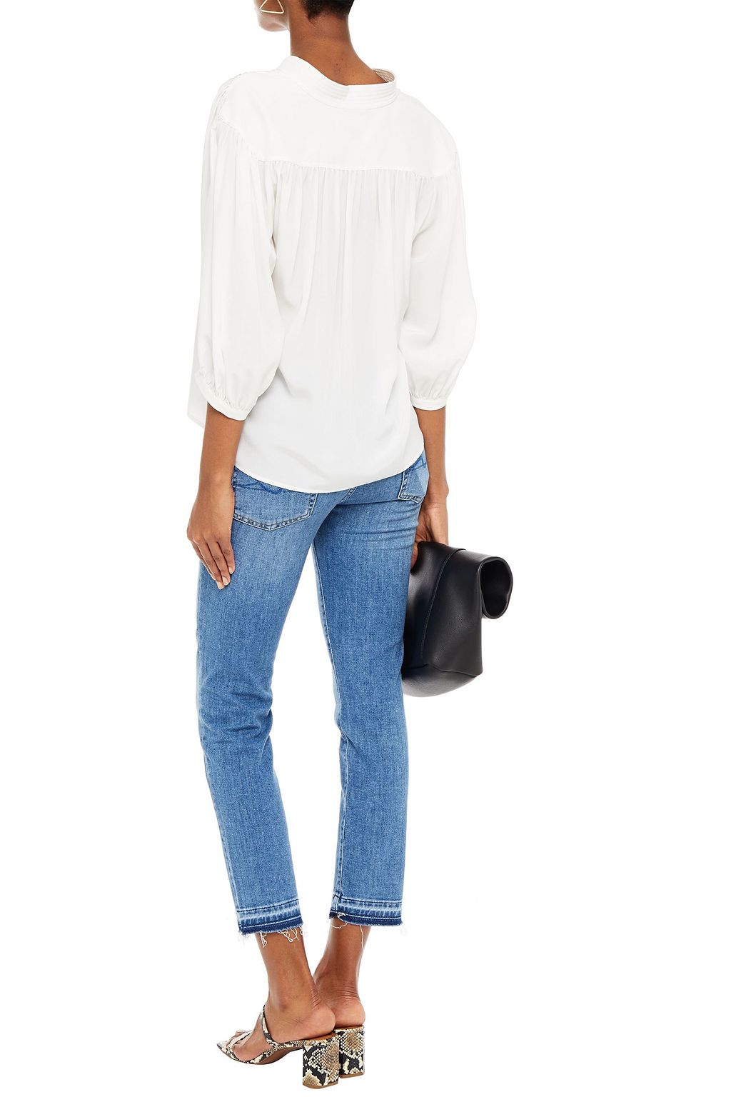 7 FOR ALL MANKIND Roxanne cropped frayed low-rise slim-leg jeans