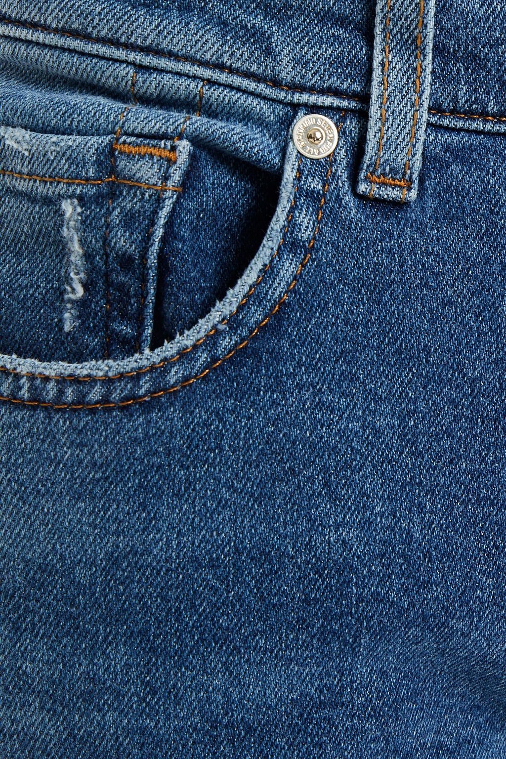 7 FOR ALL MANKIND Distressed low-rise slim-leg jeans