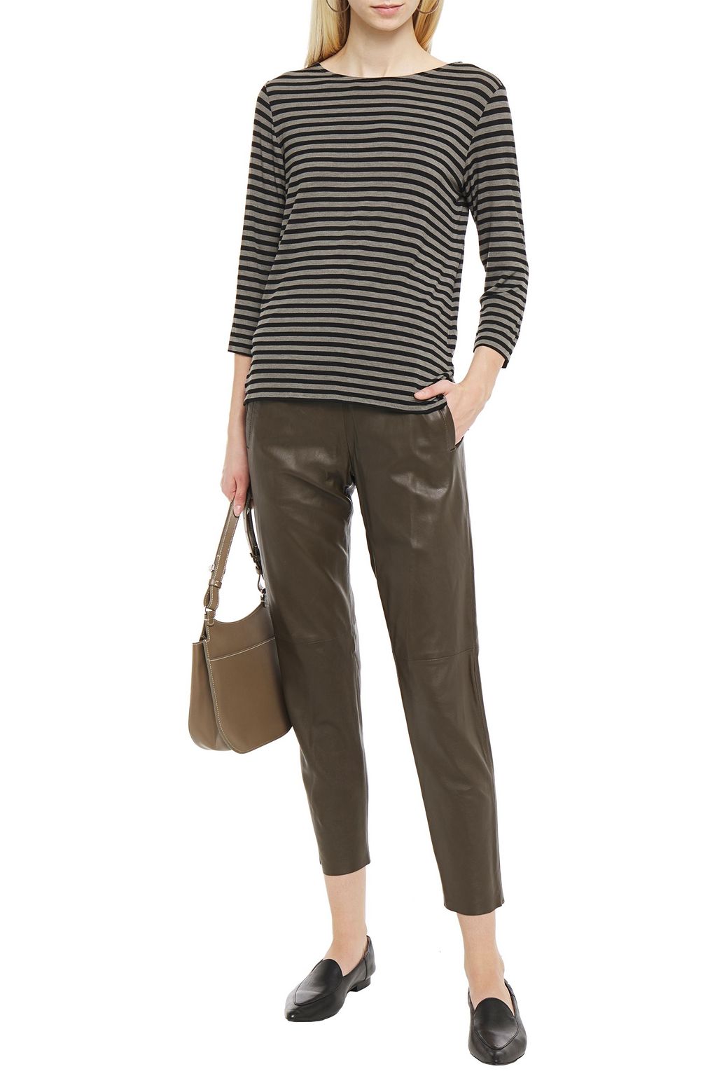 MAJESTIC FILATURES Striped stretch-jersey top