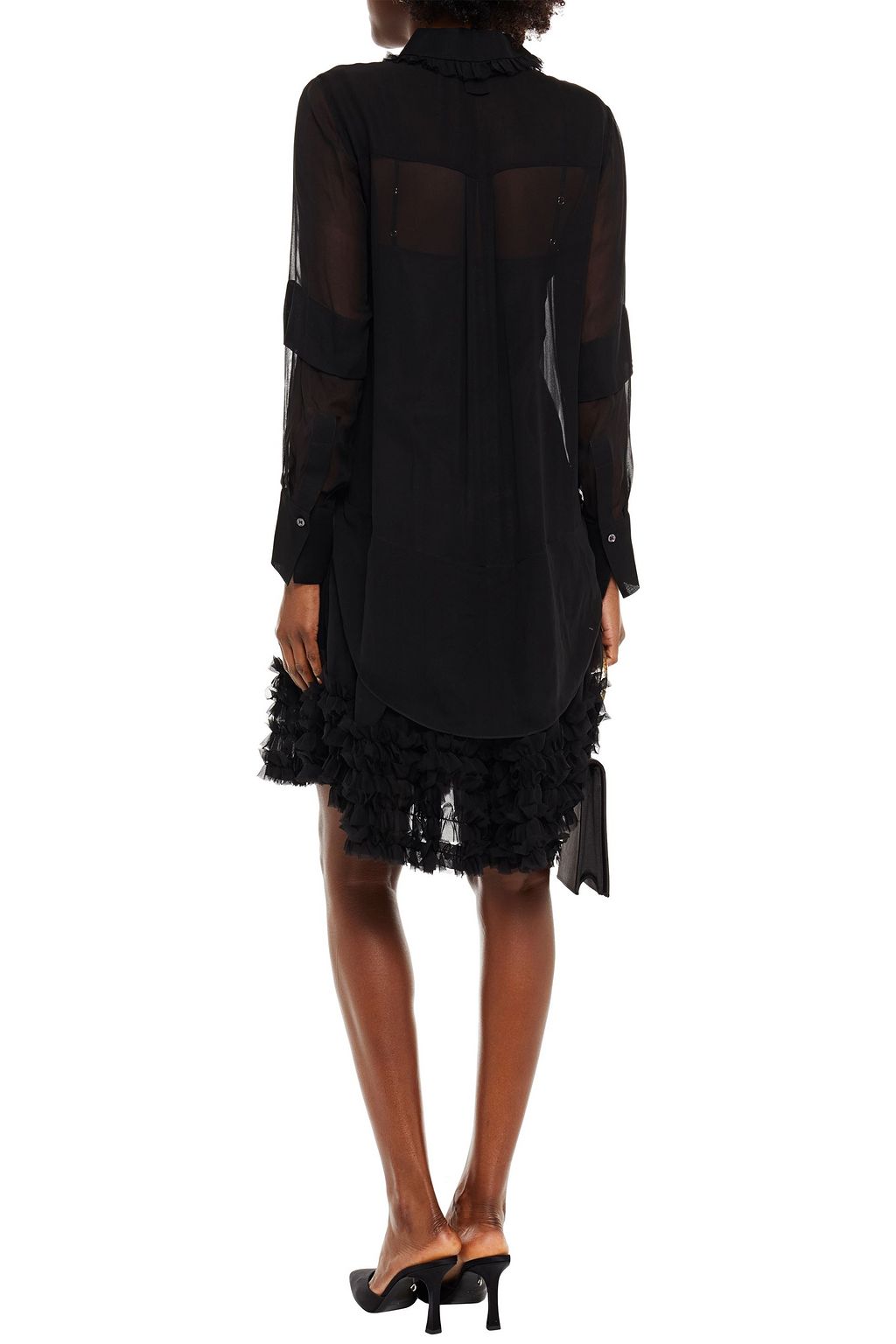 LEE MATHEWS Kitty layered ruffled silk-chiffon dress