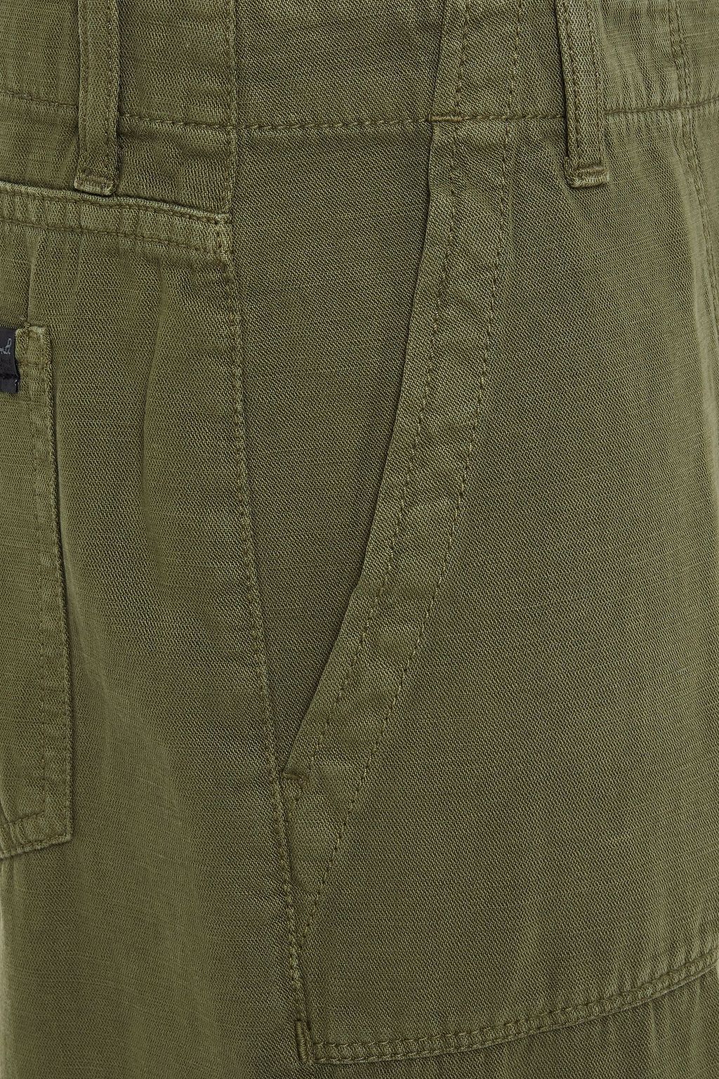 7 FOR ALL MANKIND Alexa cropped cotton and linen-blend wide-leg pants