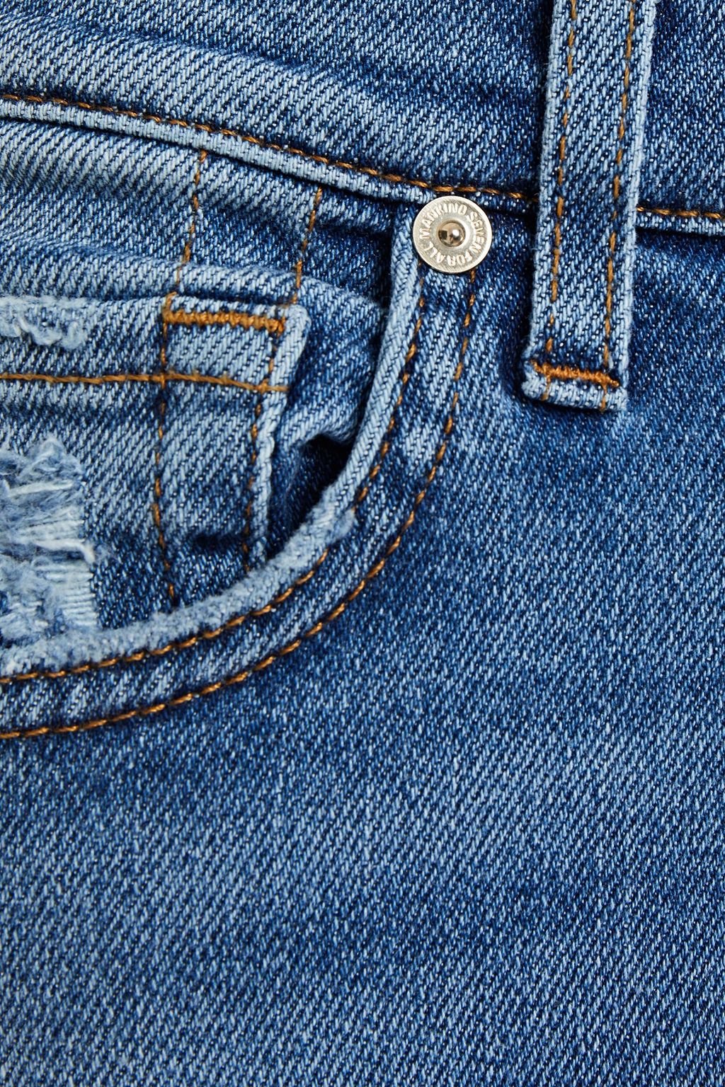 7 FOR ALL MANKIND Alexa cropped distressed mid-rise straight-leg jeans
