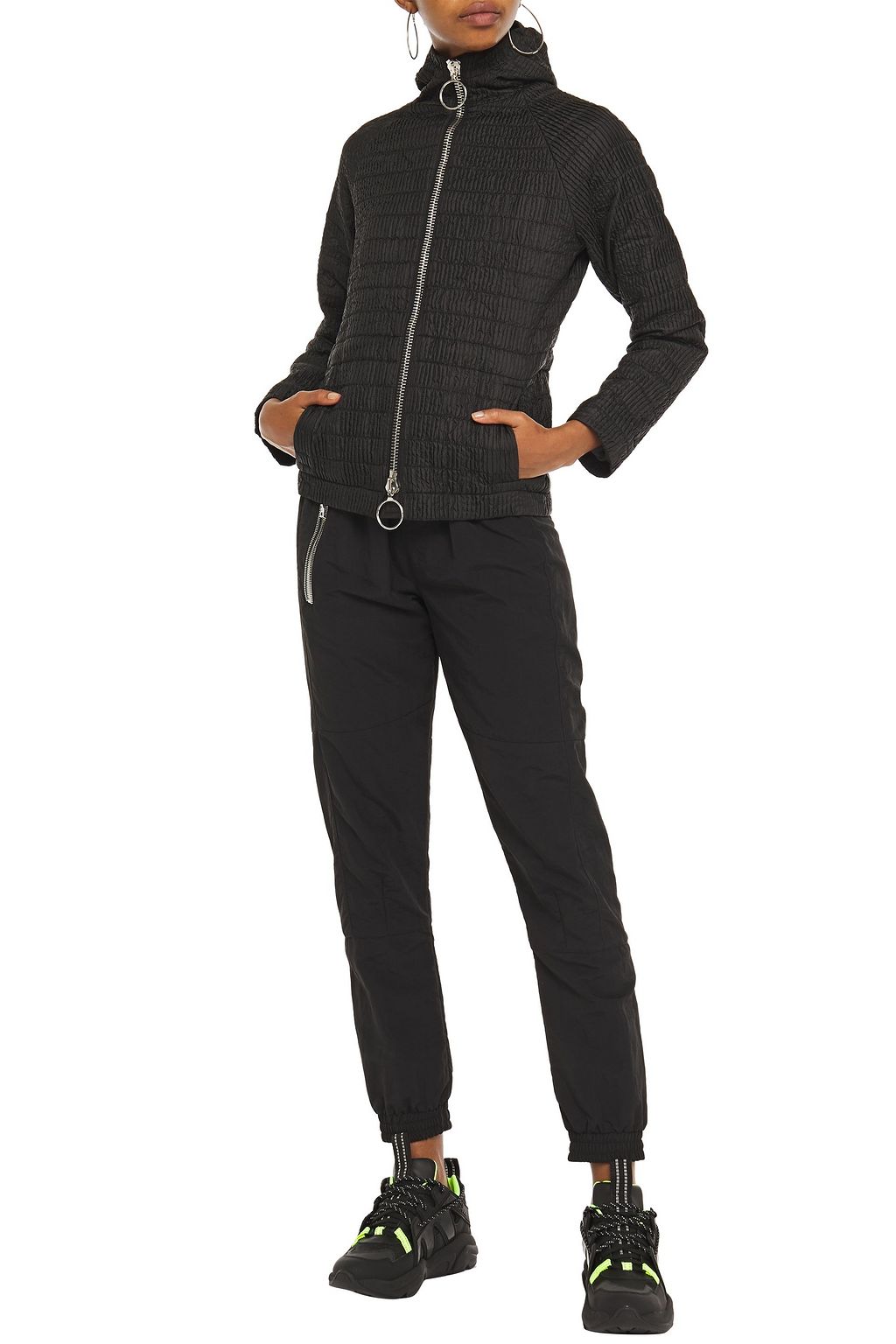 IENKI IENKI Plissé-shell hooded jacket